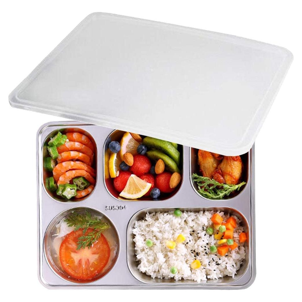 Caja de Almuerzo Bento AIYoo Acero Inoxidable 304 5 Compartimentos