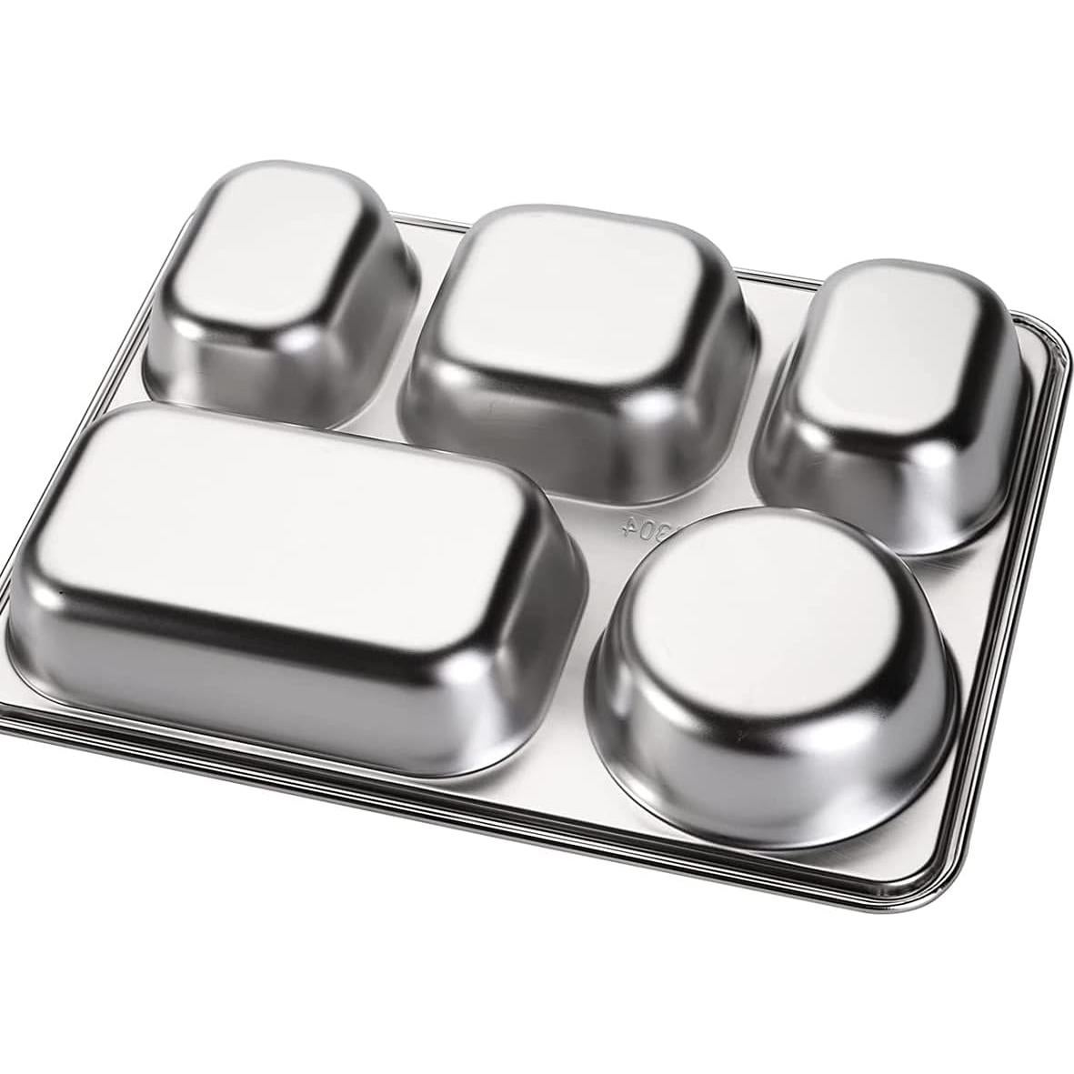 Caja de Almuerzo Bento AIYoo Acero Inoxidable 304 5 Compartimentos