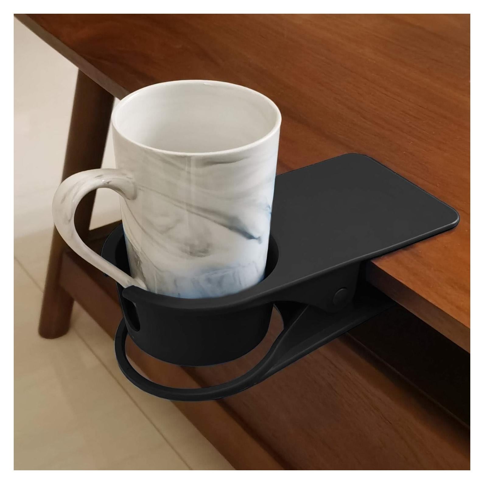 Soporte de Taza Clip Dirza Negro para Silla de Oficina y Mesa