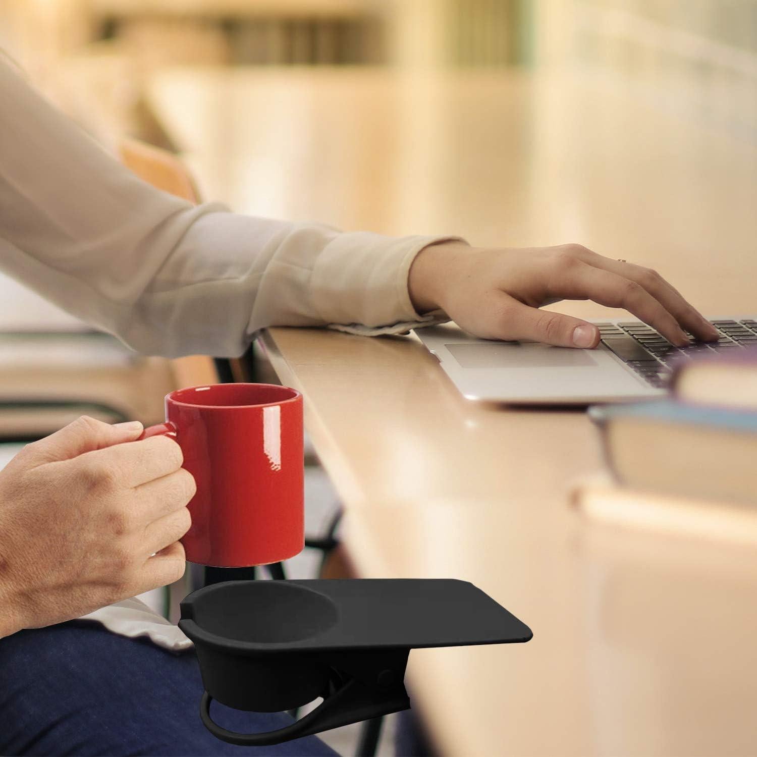 Soporte de Taza Clip Dirza Negro para Silla de Oficina y Mesa