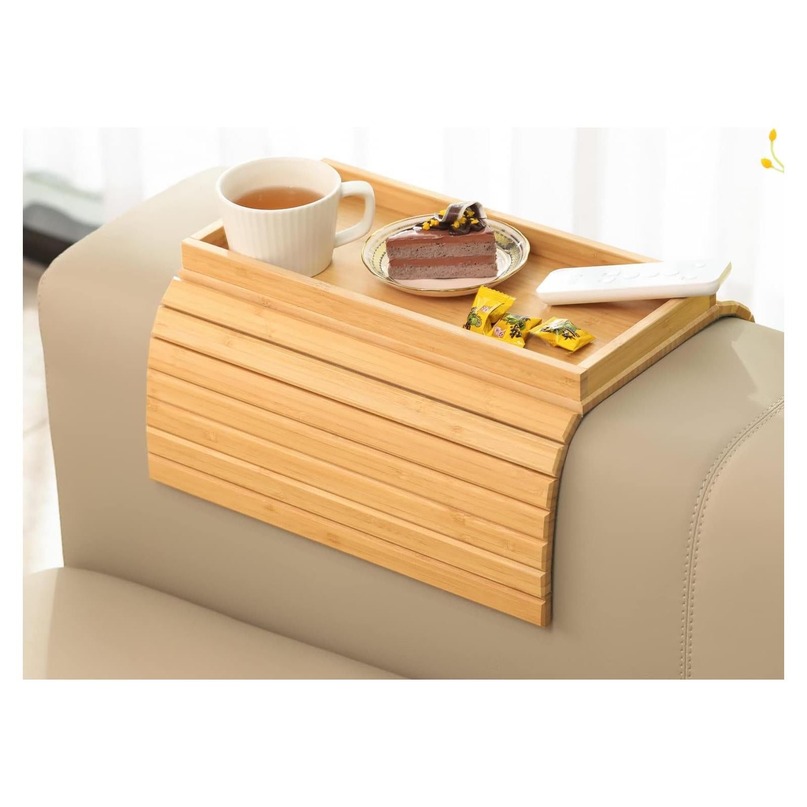 Bandeja de Sofá GEHE de Bambú Plegable Antideslizante 45.7x33.5cm