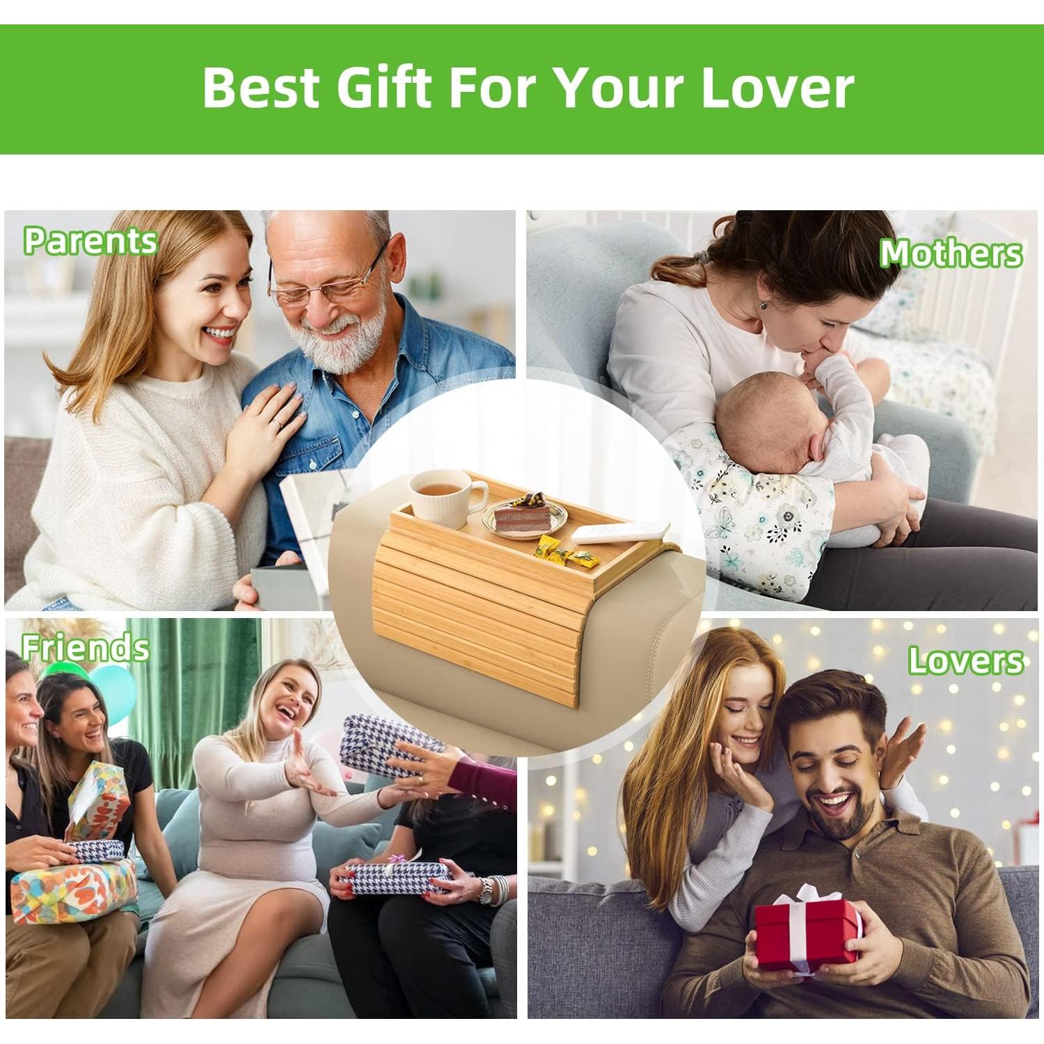 Bandeja de Sofá GEHE de Bambú Plegable Antideslizante 45.7x33.5cm