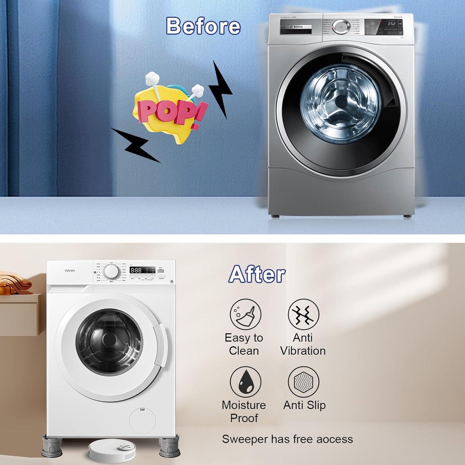 4 Almohadillas Antivibración Ajustables TENGWEI para Lavadora