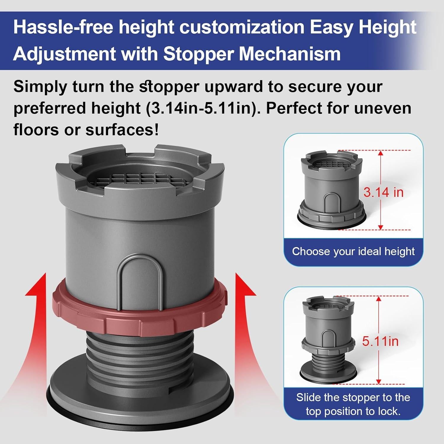 4 Almohadillas Antivibración Ajustables TENGWEI para Lavadora