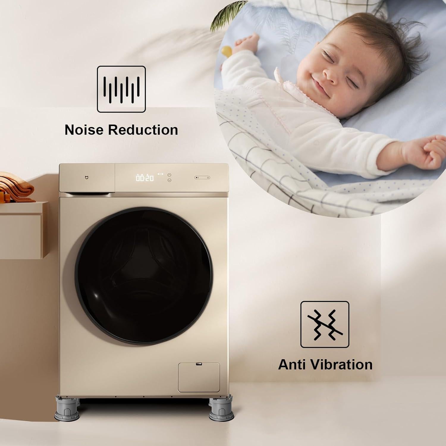 4 Almohadillas Antivibración Ajustables TENGWEI para Lavadora