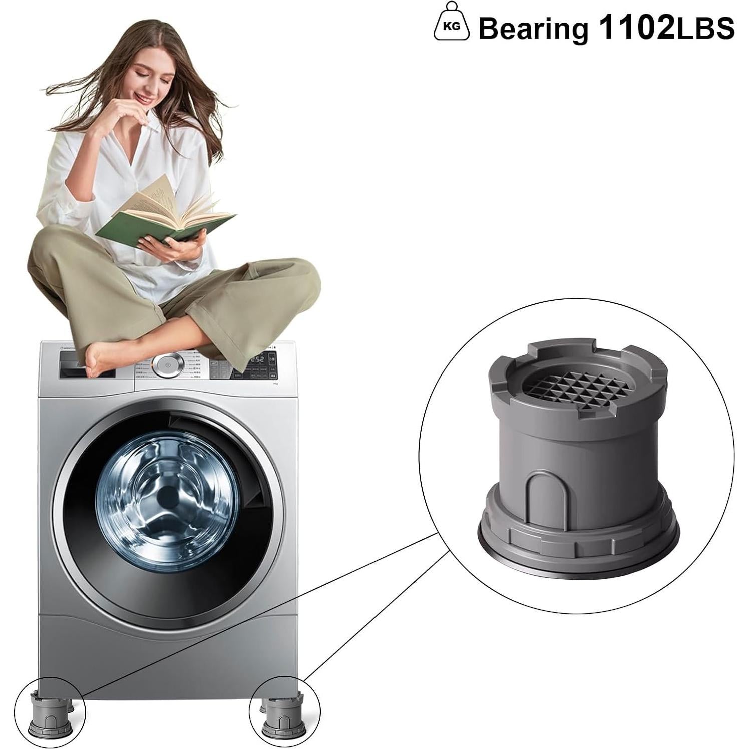 4 Almohadillas Antivibración Ajustables TENGWEI para Lavadora