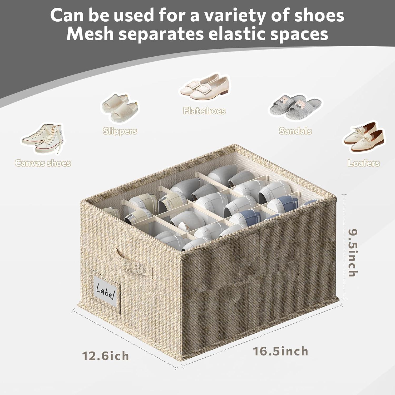 Organizador de Zapatos FHSQX Beige 2 Paquetes 24 Pares