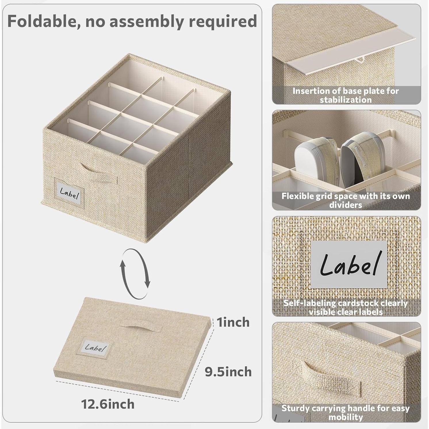 Organizador de Zapatos FHSQX Beige 2 Paquetes 24 Pares
