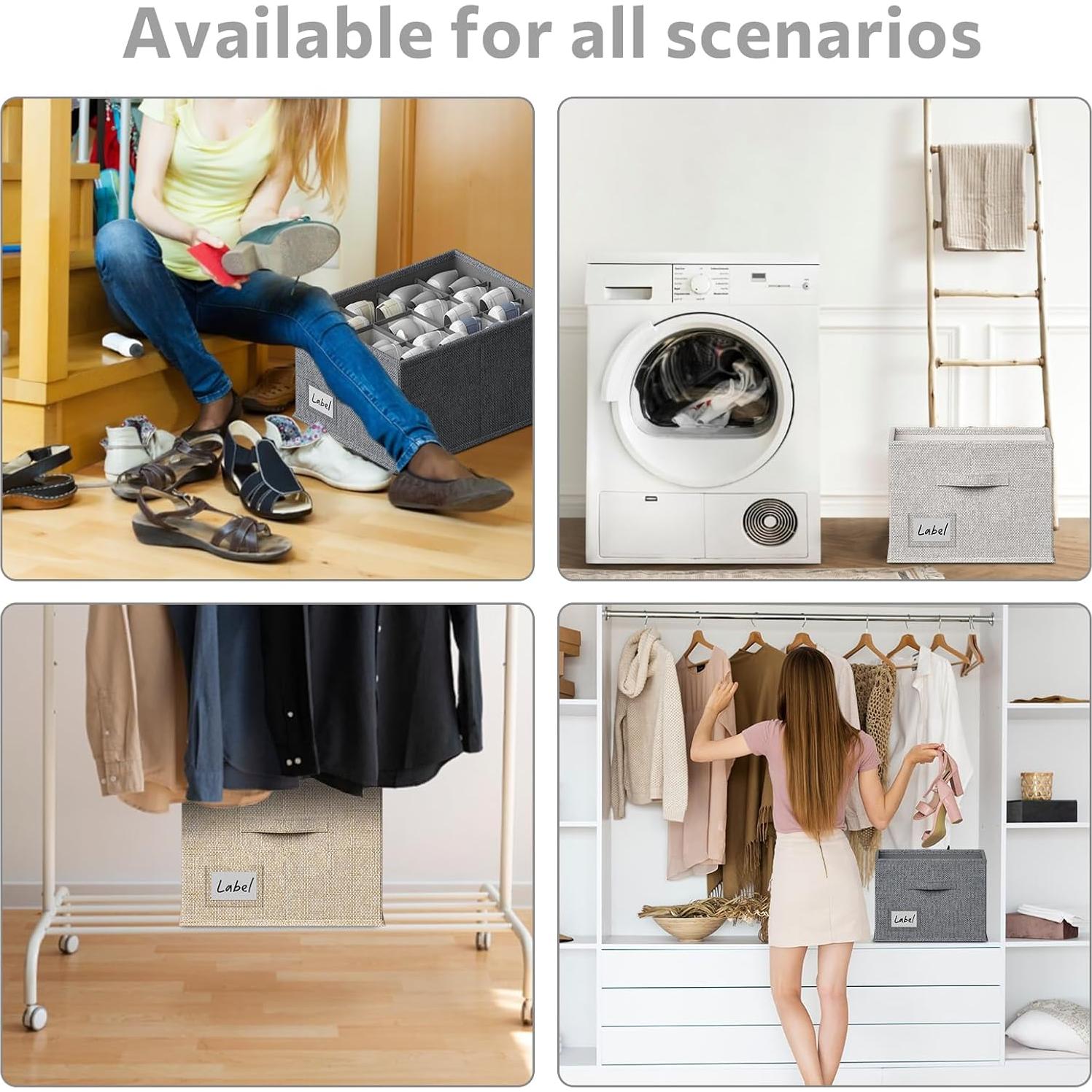 Organizador de Zapatos FHSQX Beige 2 Paquetes 24 Pares