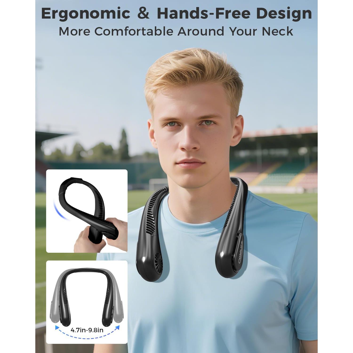 Ventilador de Cuello Portátil COMLIFE Sin Aspas 5000mAh 3 Velocidades