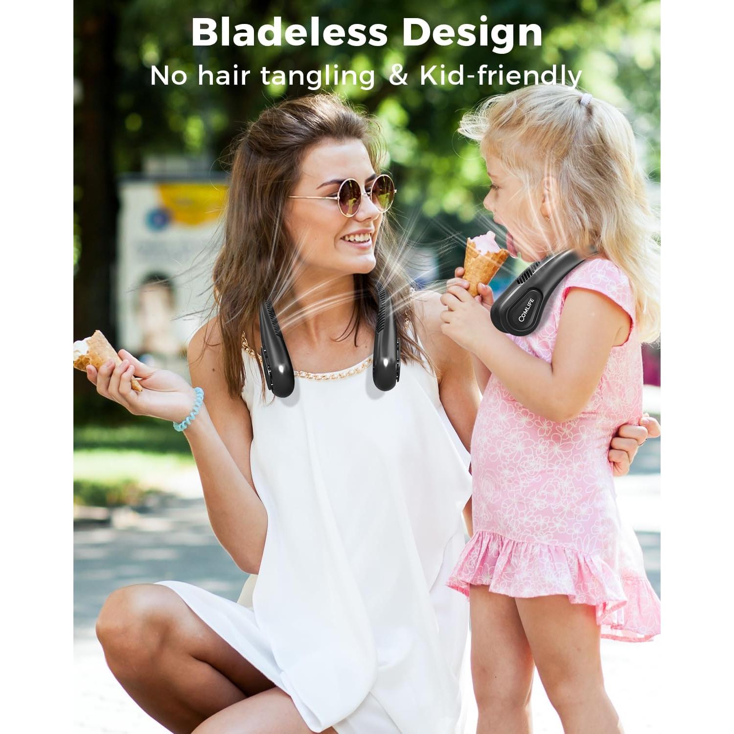 Ventilador de Cuello Portátil COMLIFE Sin Aspas 5000mAh 3 Velocidades