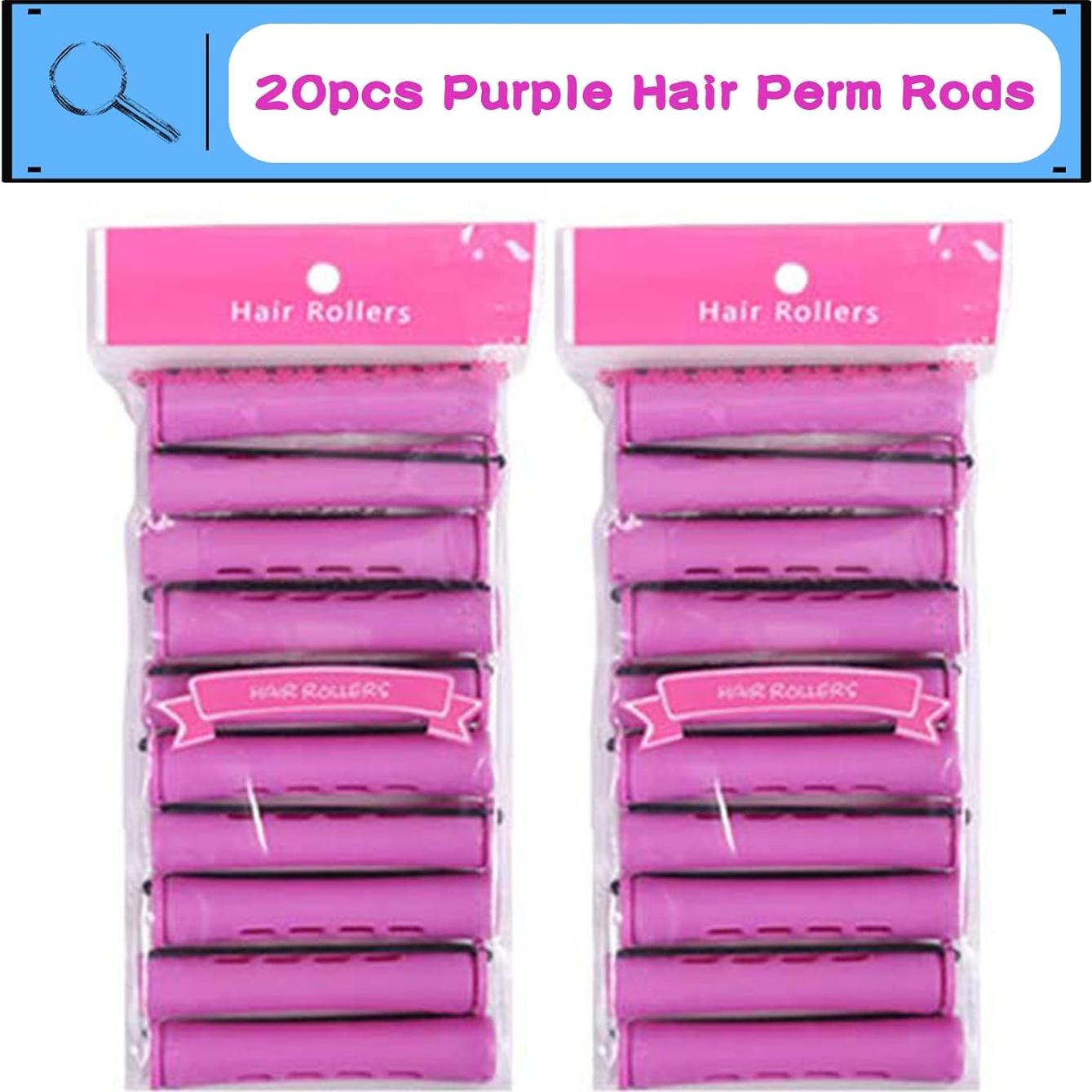 Juego de 20 Varillas para Permanente de Cabello Natural - Púrpura
