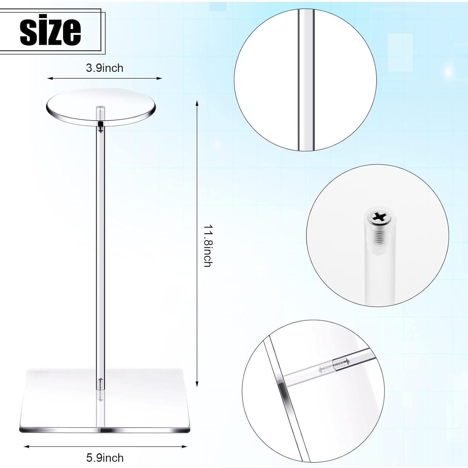 Soporte Acrílico para Sombreros Chunful - 4 Piezas 30 cm