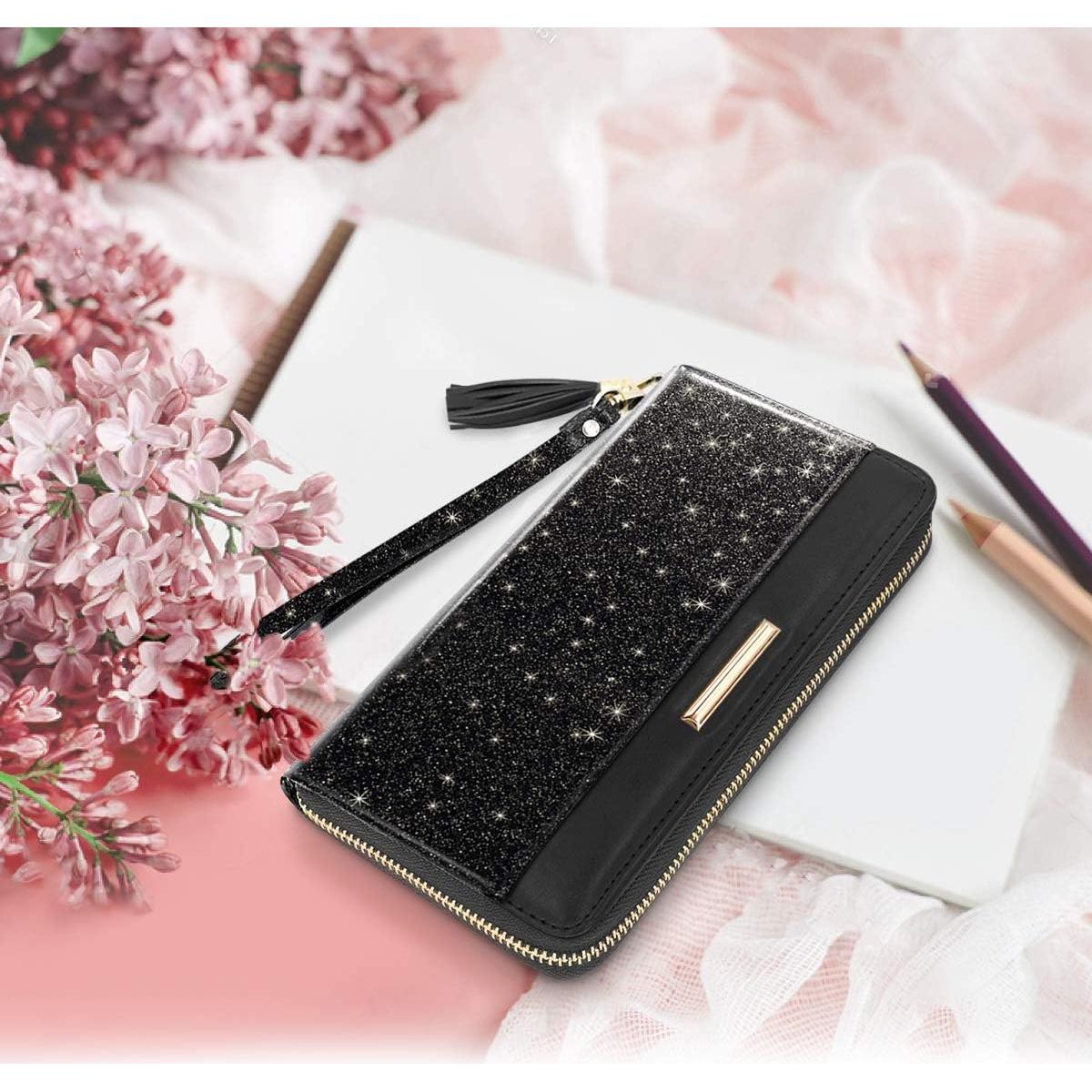 Cartera de Cuero PU para Mujeres con Borlas y Correa - Rosa Dorado