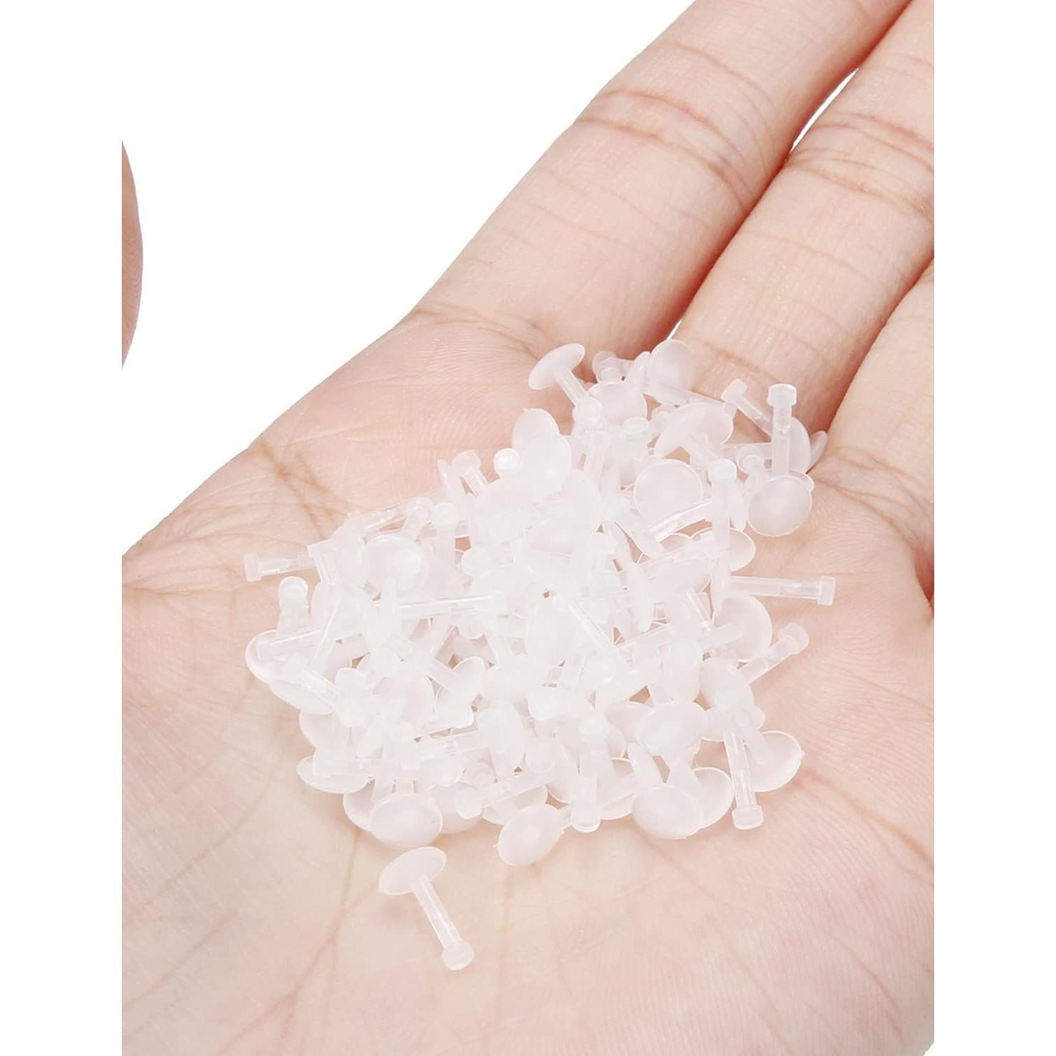 100 Retenedores de Piercing 16G Bioflex Acrílico Transparente