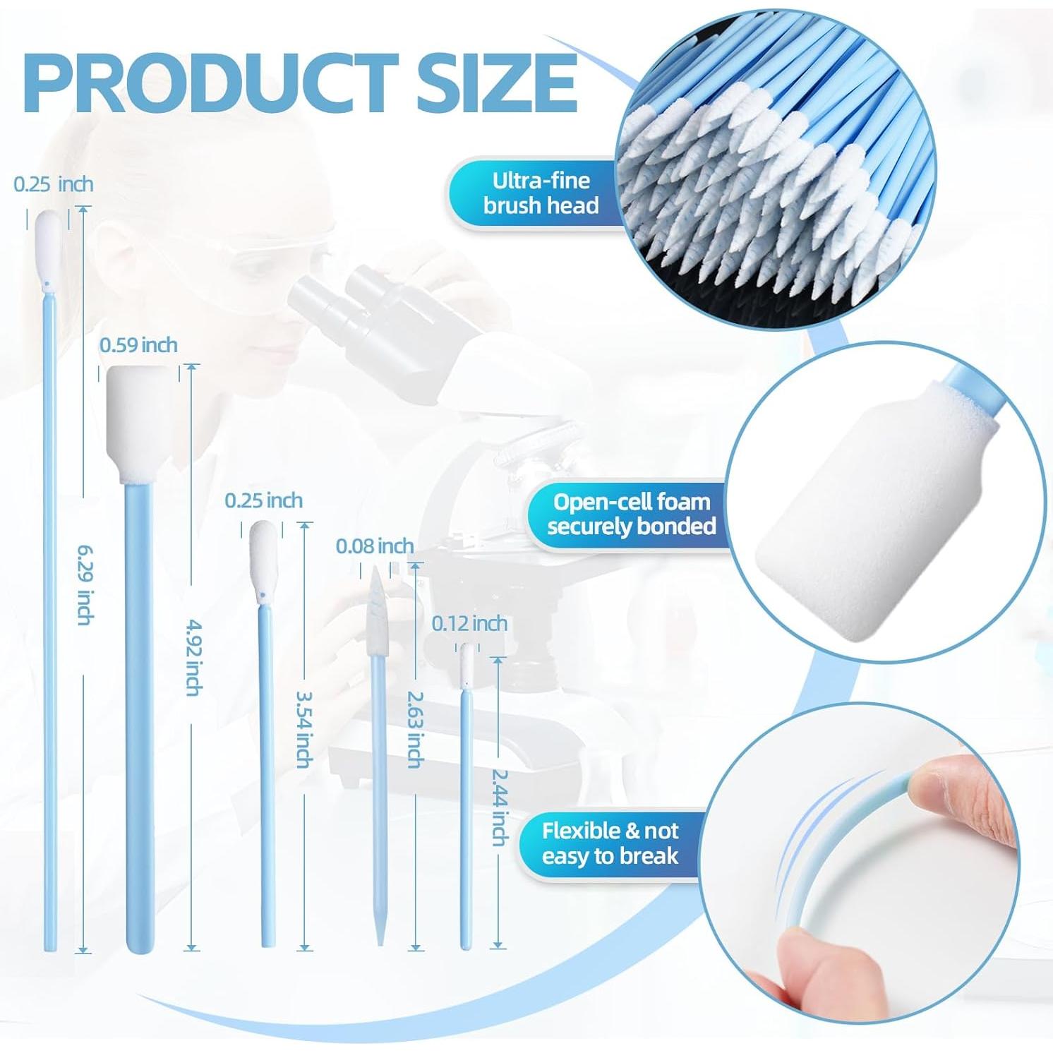 Hisopos de limpieza LUCHOI 100PCS multiusos 5 tamaños