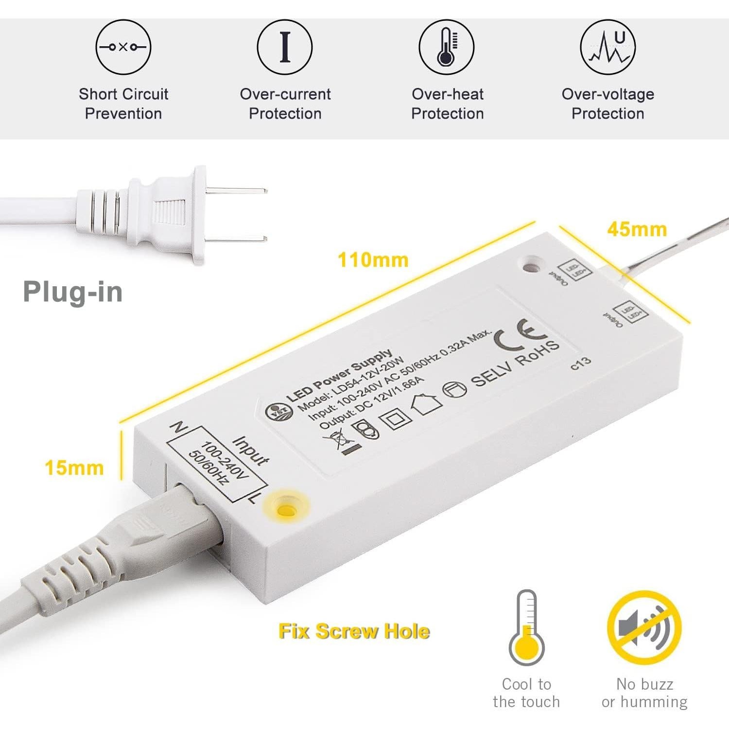 Lámpara de Lectura Montada en Pared VST con USB y Control Táctil