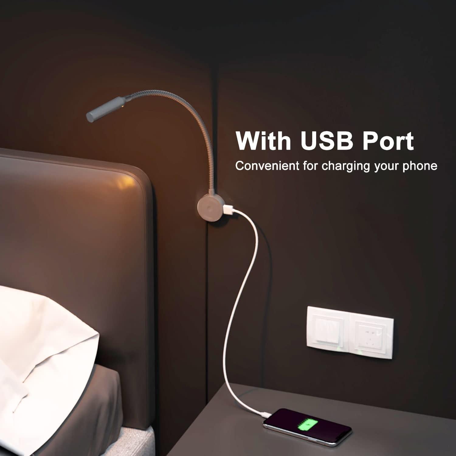 Lámpara de Lectura Montada en Pared VST con USB y Control Táctil