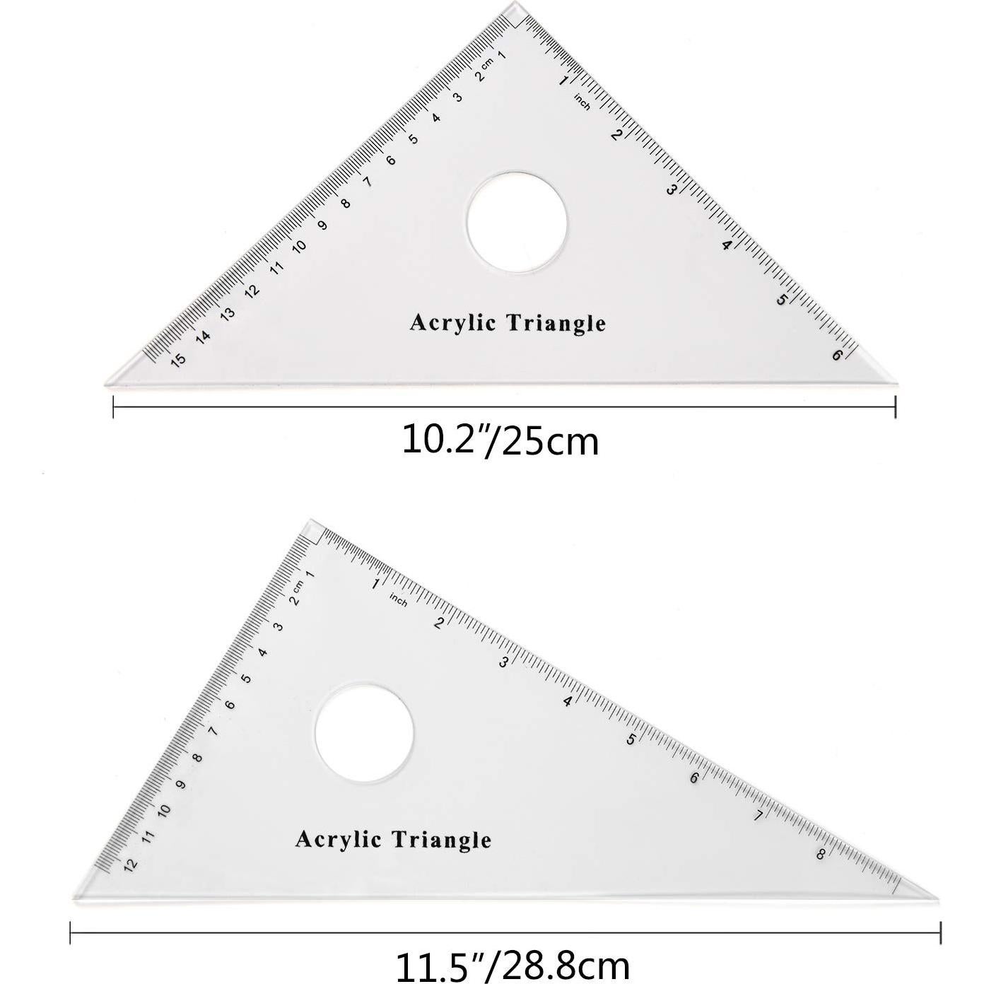 Juego de Reglas Triangulares Coopay 15.24 y 22.86 cm