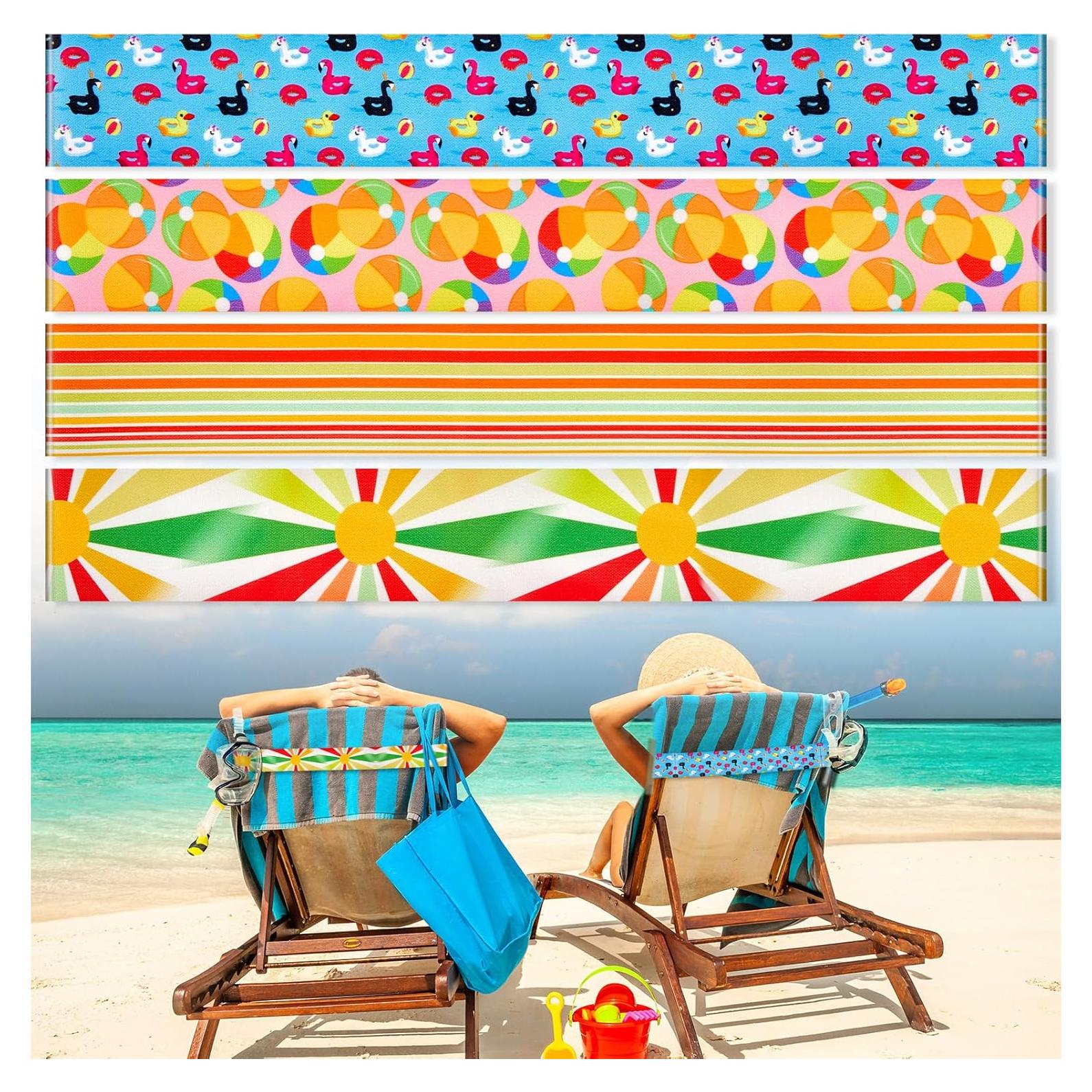 Boao 4 Clips de Toalla para Sillas de Playa - Pelota y Pato