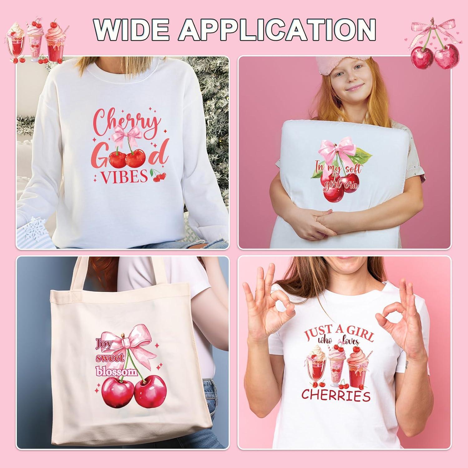 Transferencias de Hierro Falueqg 12Pcs Cereza para Camisetas