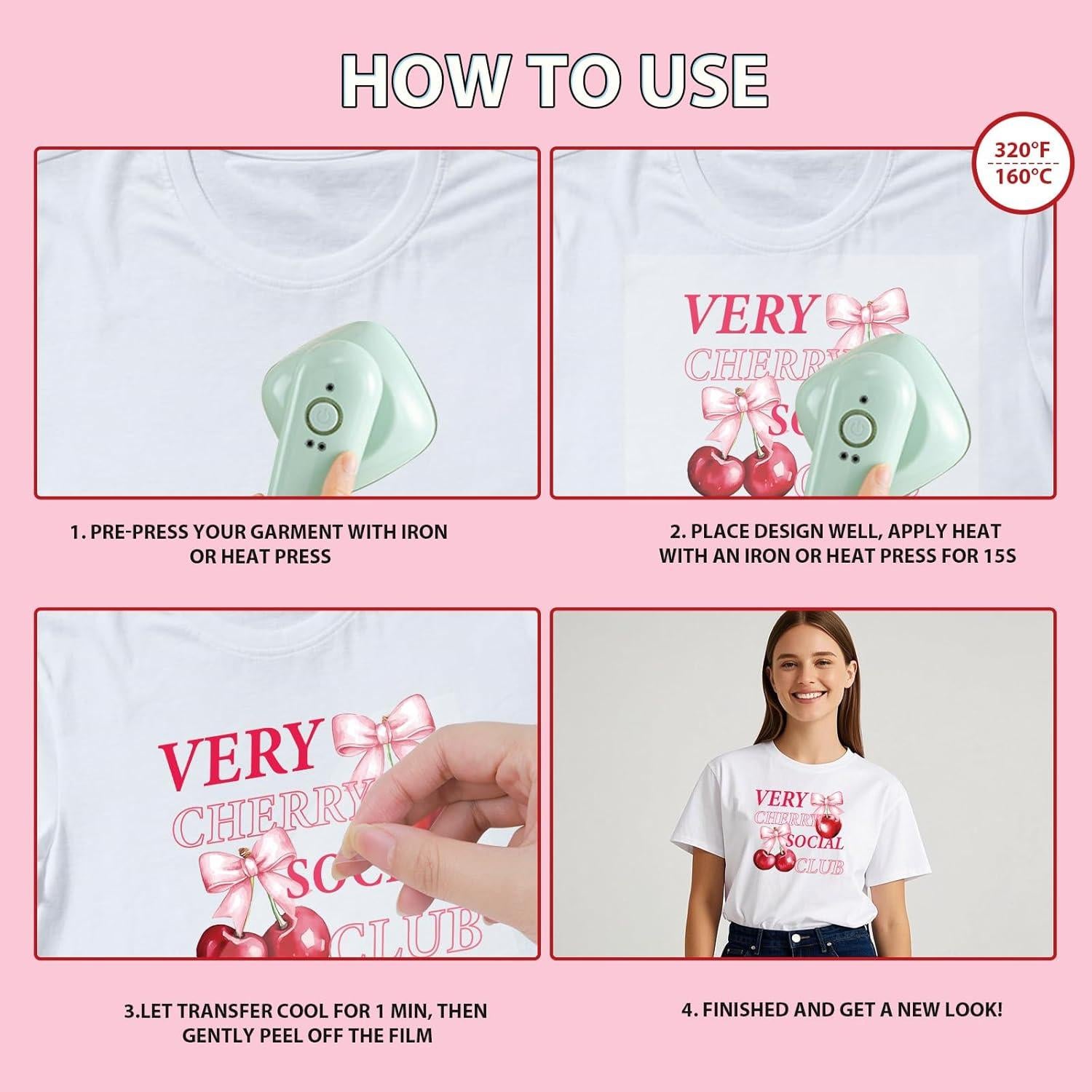 Transferencias de Hierro Falueqg 12Pcs Cereza para Camisetas