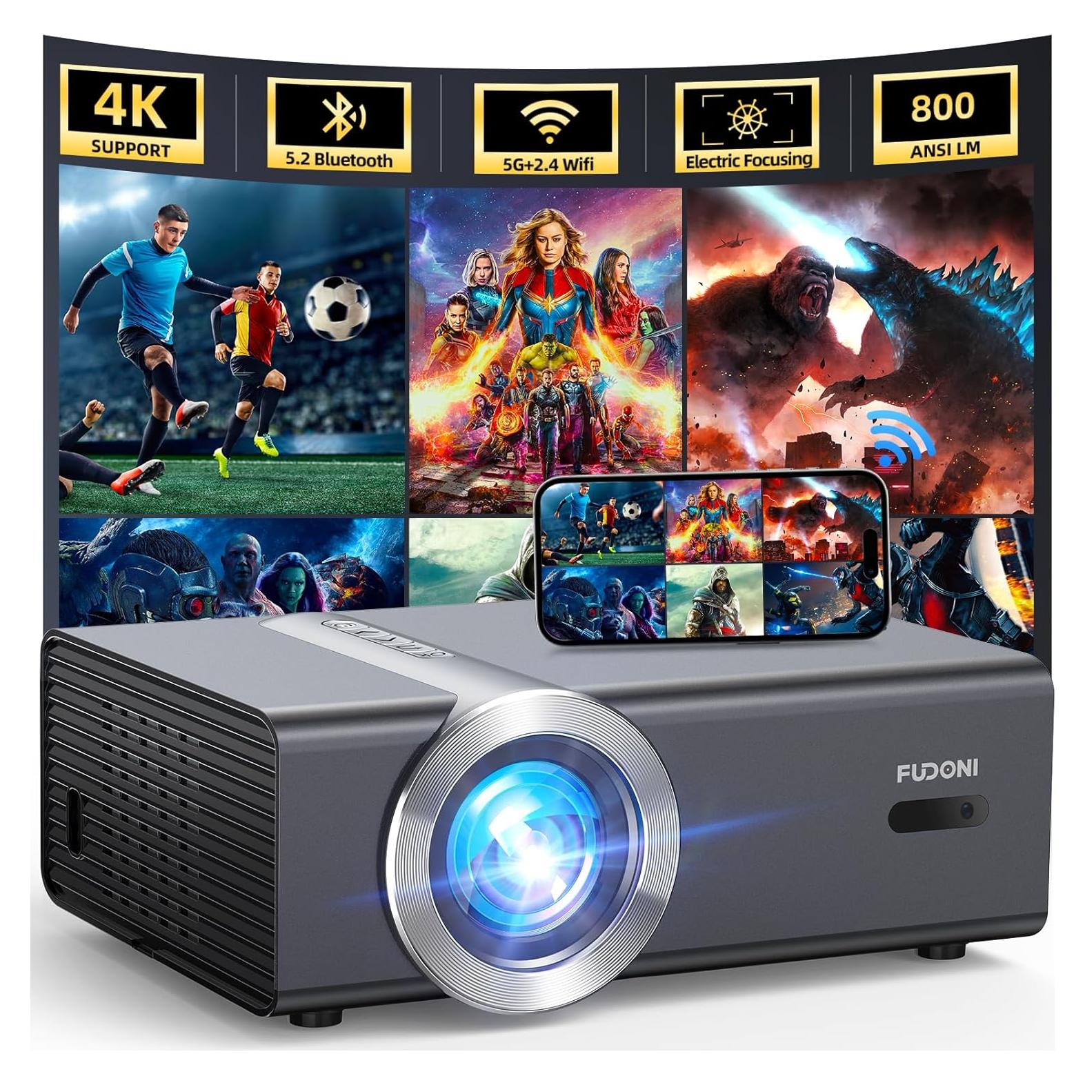 Proyector FUDONI GC888 1080P WiFi Bluetooth 800 ANSI 300 cm