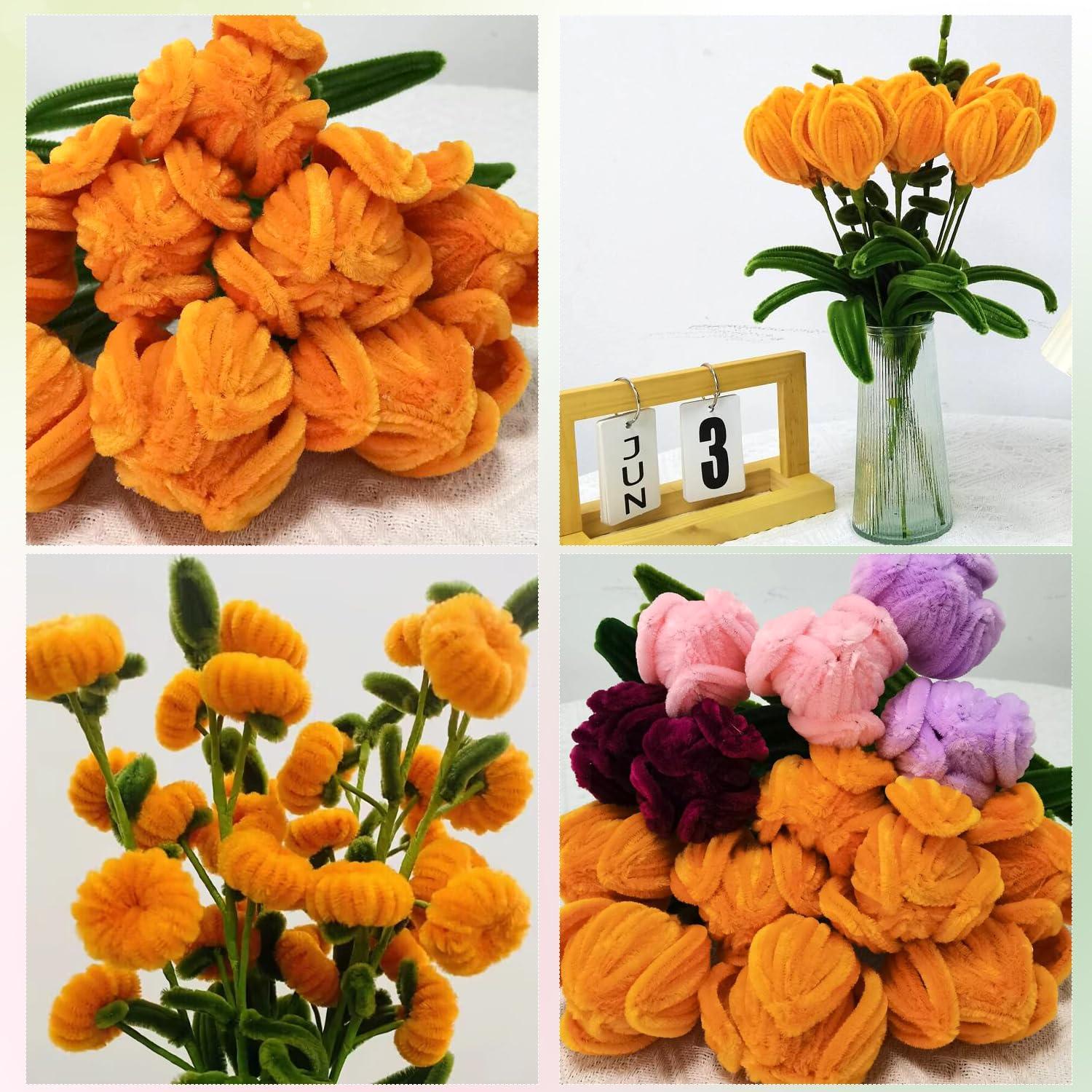 Set de 200 Limpiapipas Naranja y Verde Oliva Cldamecy