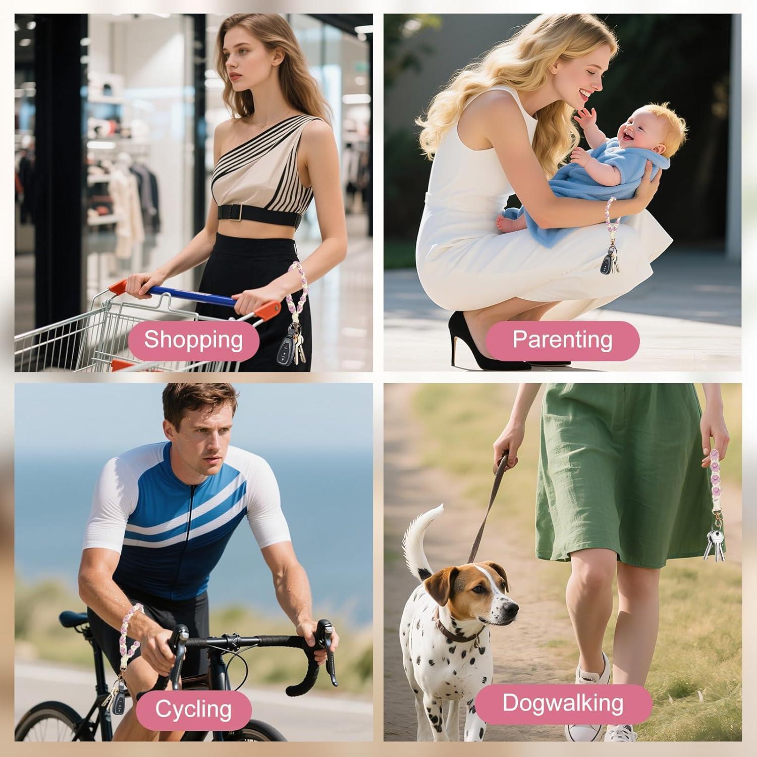 Llavero de Macramé con Muñequera para Mujeres y Niñas - Accesorio Bohemio