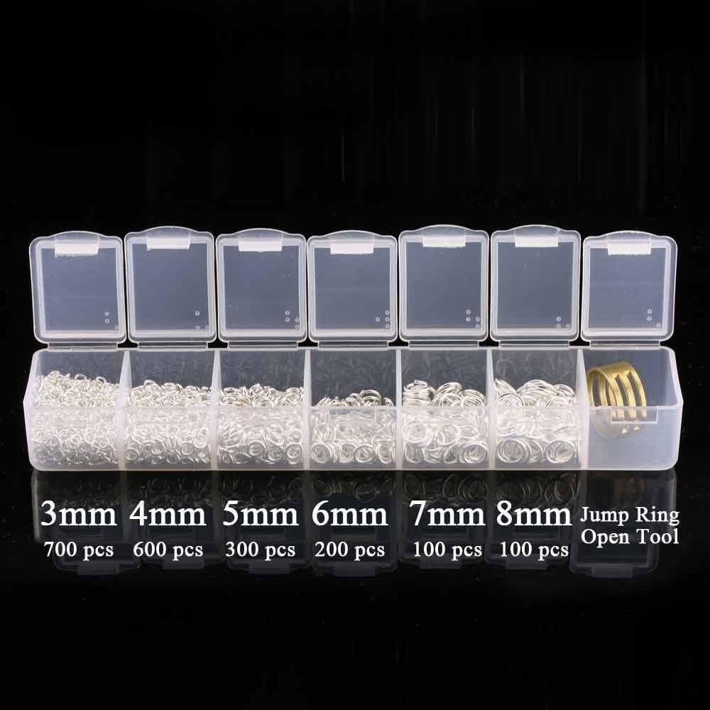 Juego de Anillas Abiertas BEADNOVA 3mm a 8mm 2000pcs con Herramientas