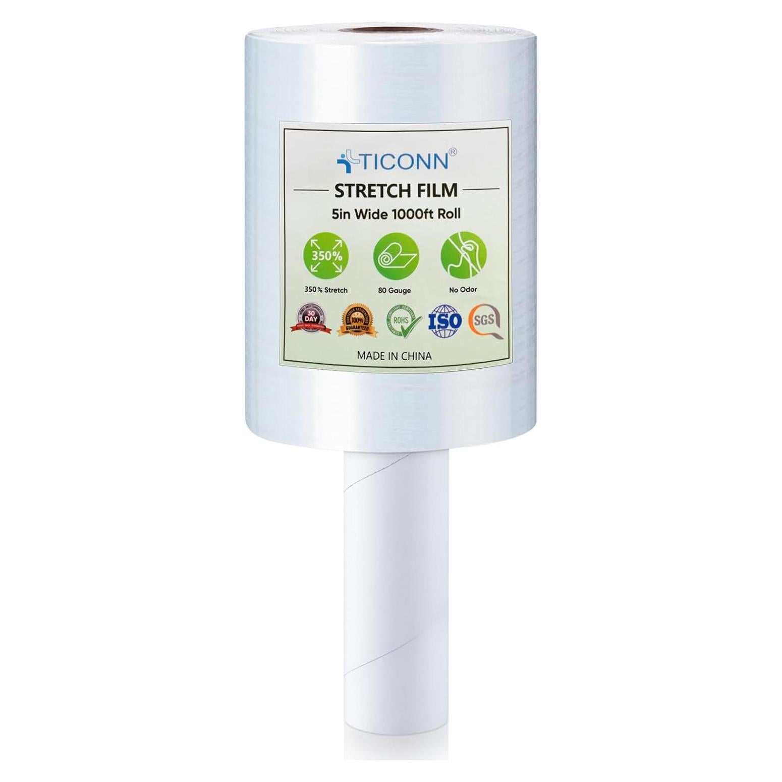 Rollo de Película Estirable TICONN 304.8m 12.7cm con Mangos