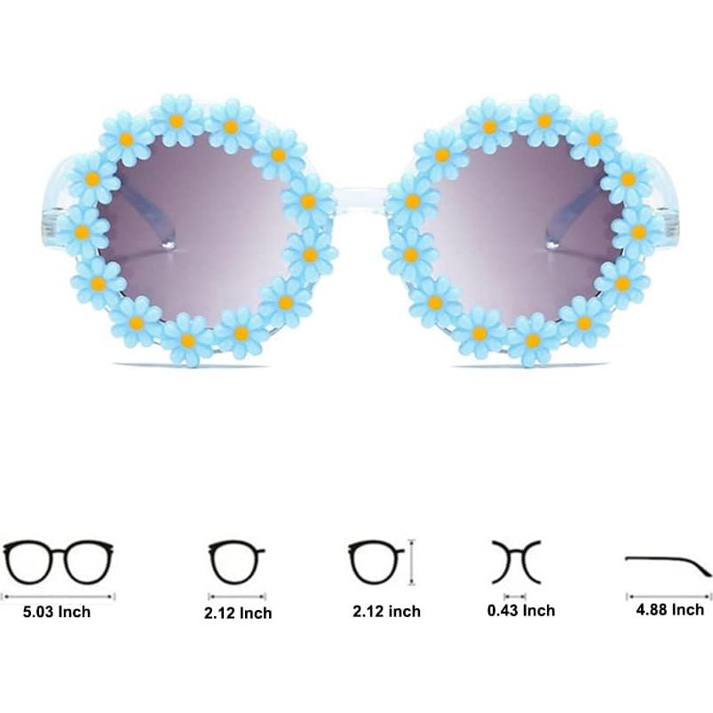 Gafas de sol redondas OZPYKAE para niñas UV 400 - Flor