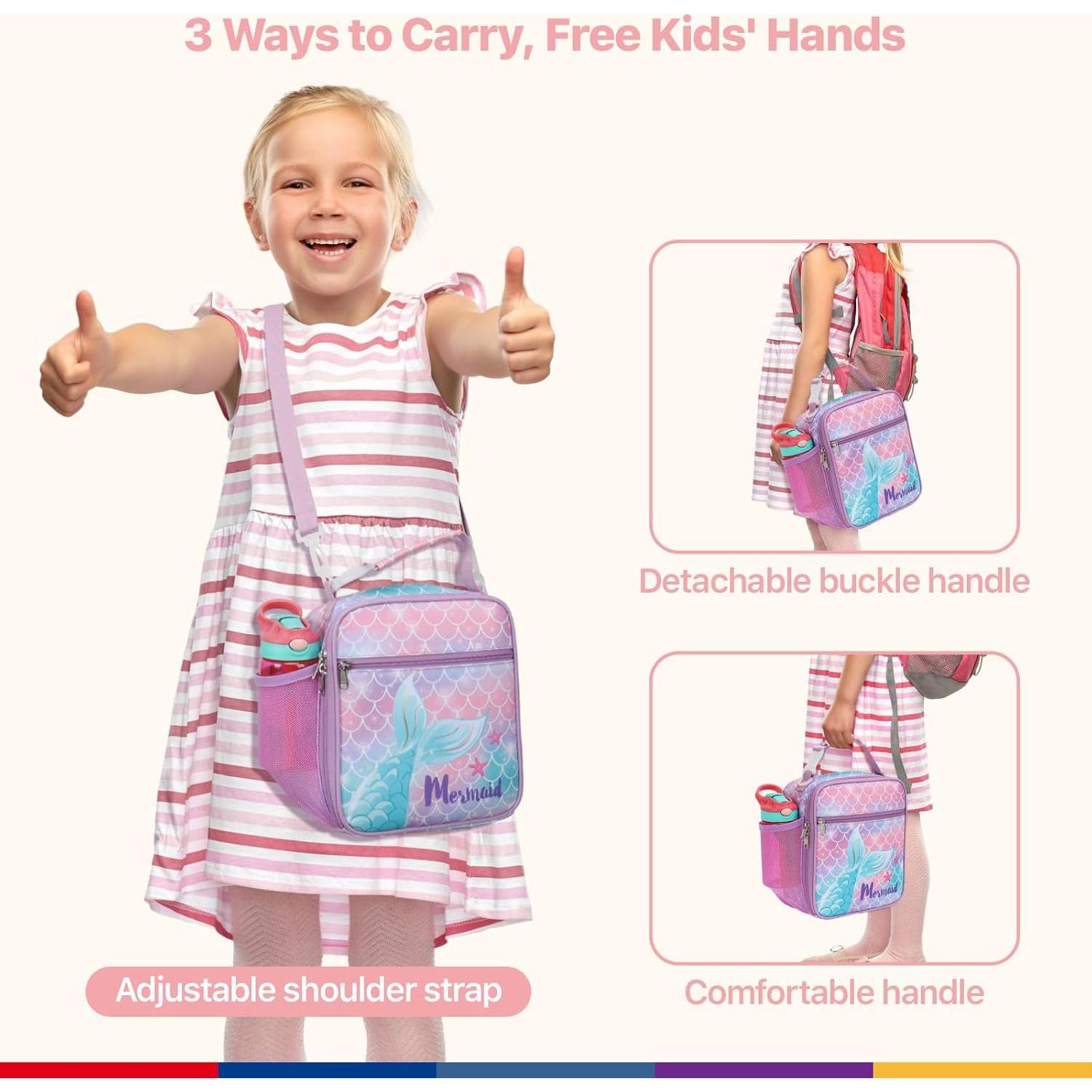 Bolsa de Almuerzo Aislada Bagseri Sirena Púrpura 6L