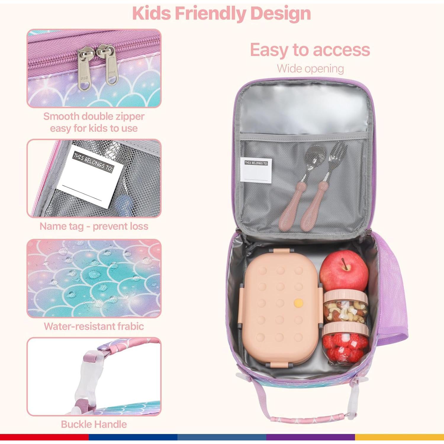 Bolsa de Almuerzo Aislada Bagseri Sirena Púrpura 6L