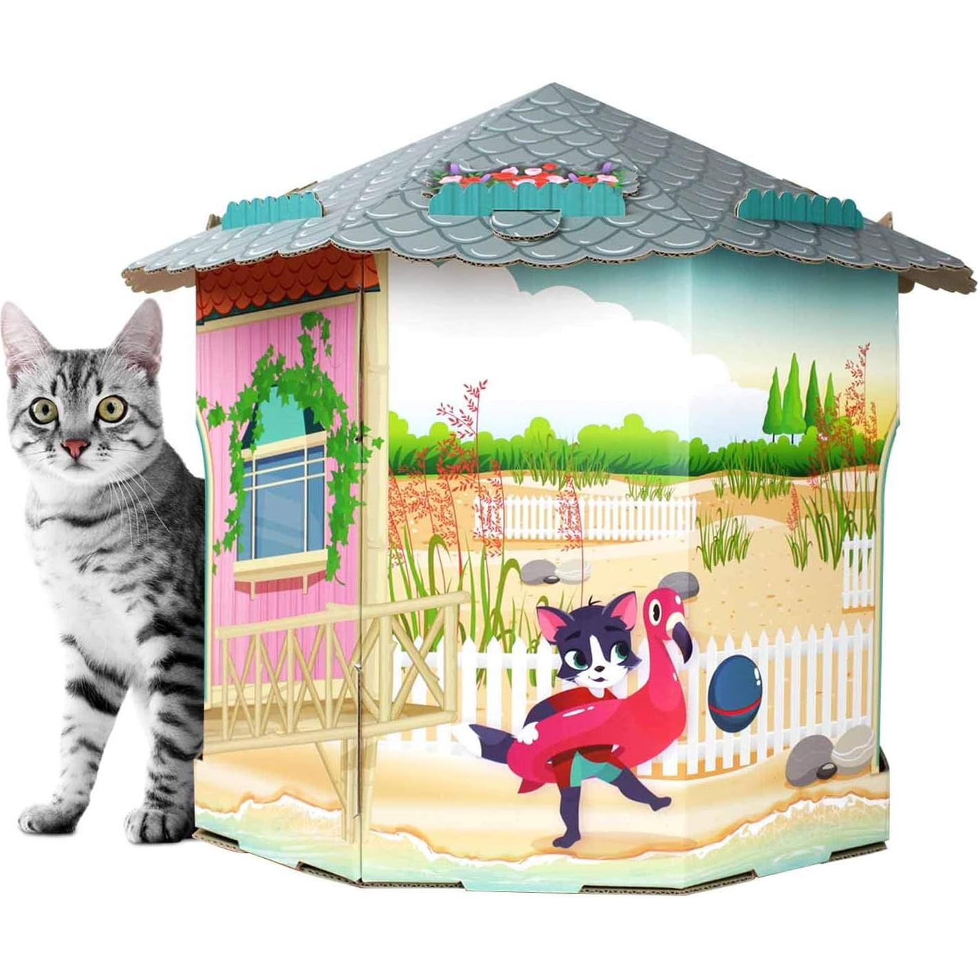 Casa para Gatos de Cartón 2 en 1 American Cat Club