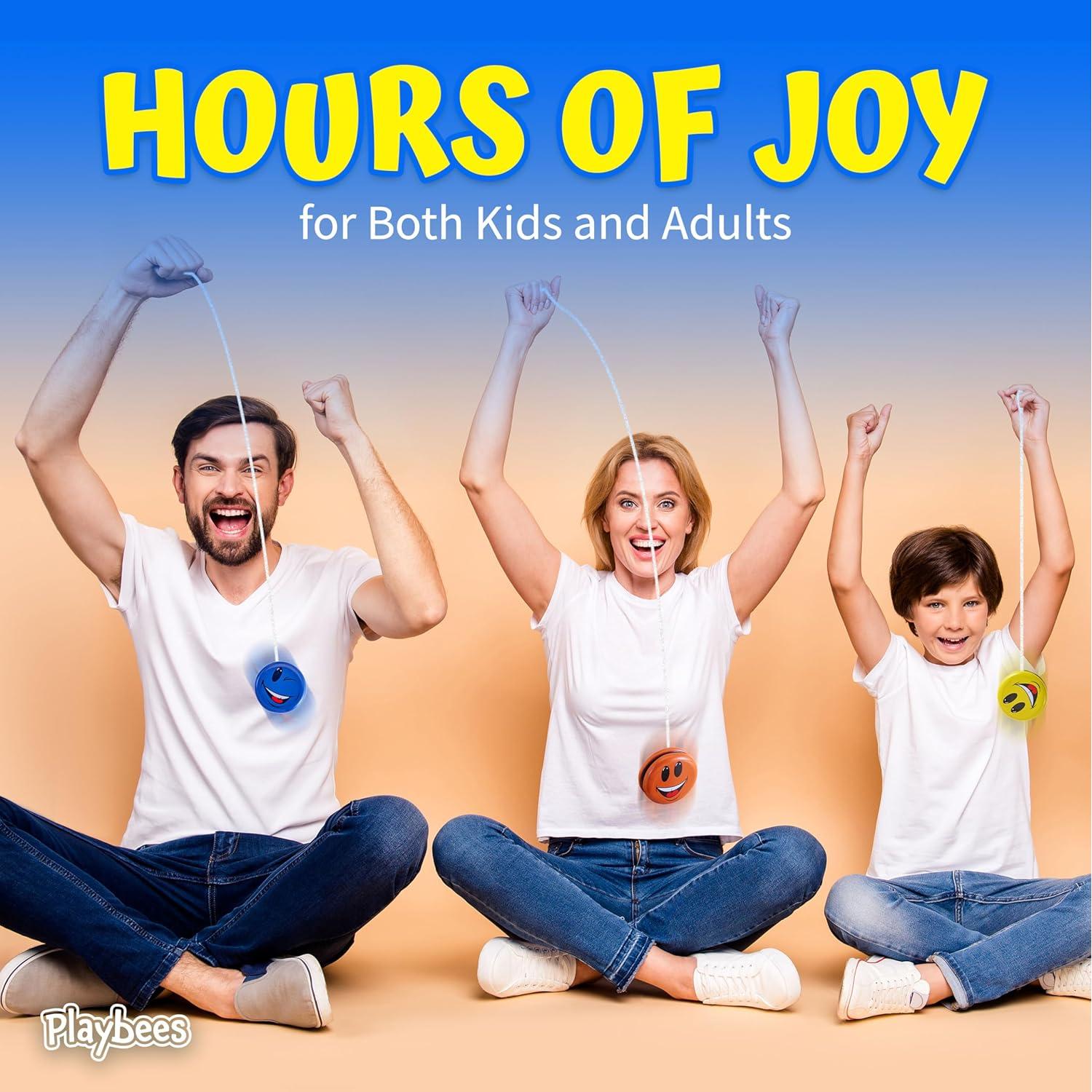 Set de 12 Yo-Yos de Metal Caras Sonrientes 5 cm para Niños