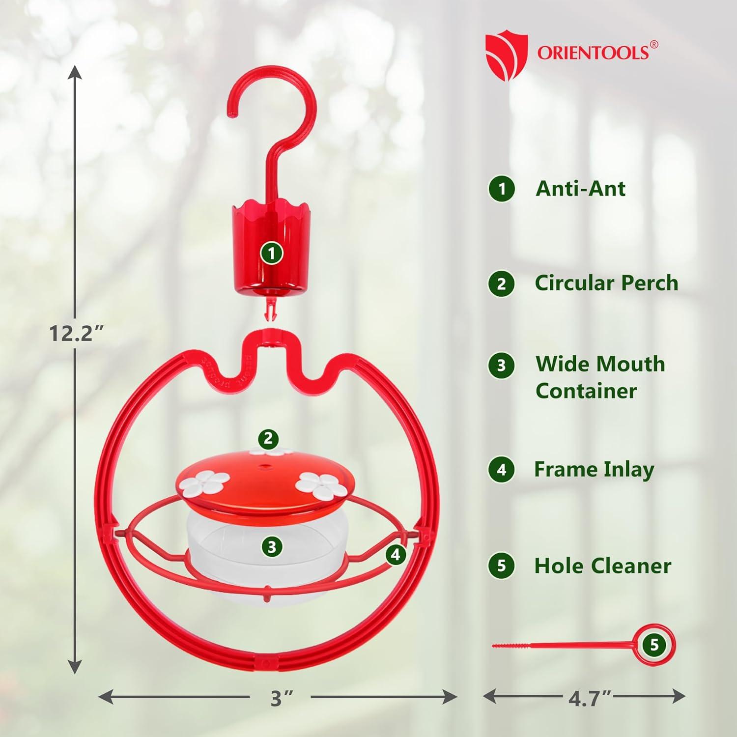 Alimentador de Colibrí ORIENTOOLS 269g con Trampa para Hormigas