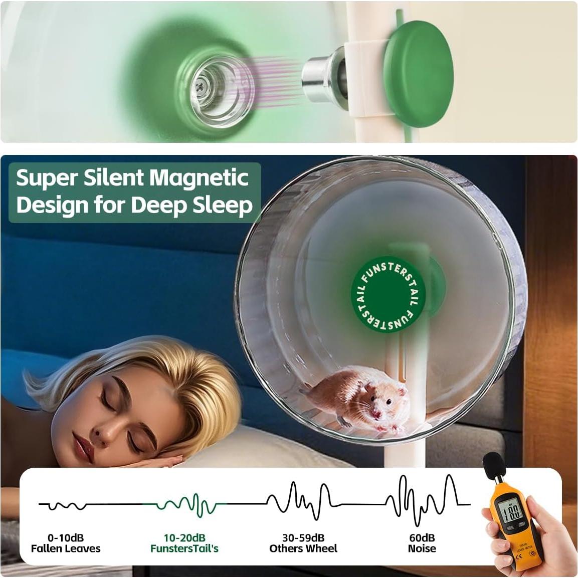 Rueda de Hámster Silenciosa FunstersTail 22.1 cm Verde Aguacate