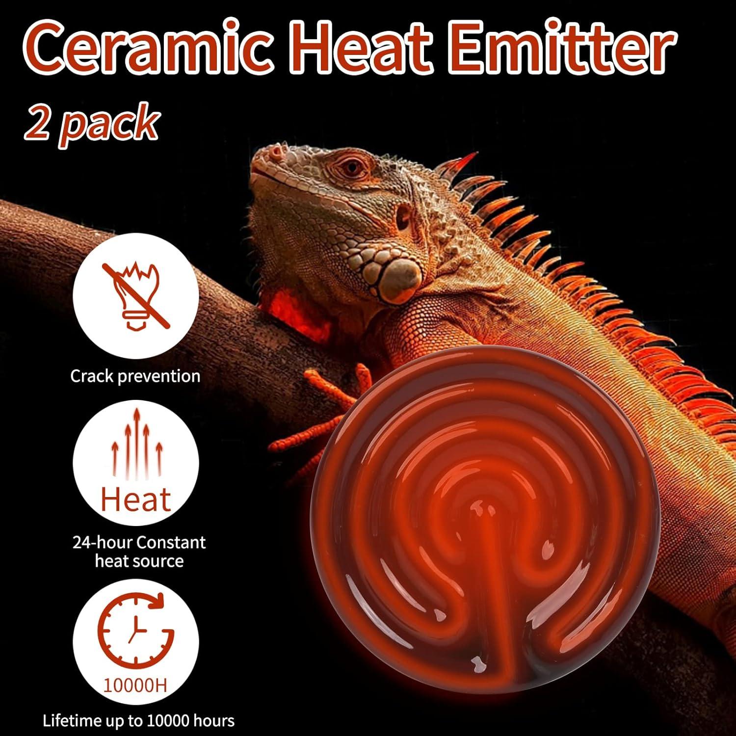 Emisor de Calor Cerámico 50W REPTI HOME - Paquete de 2