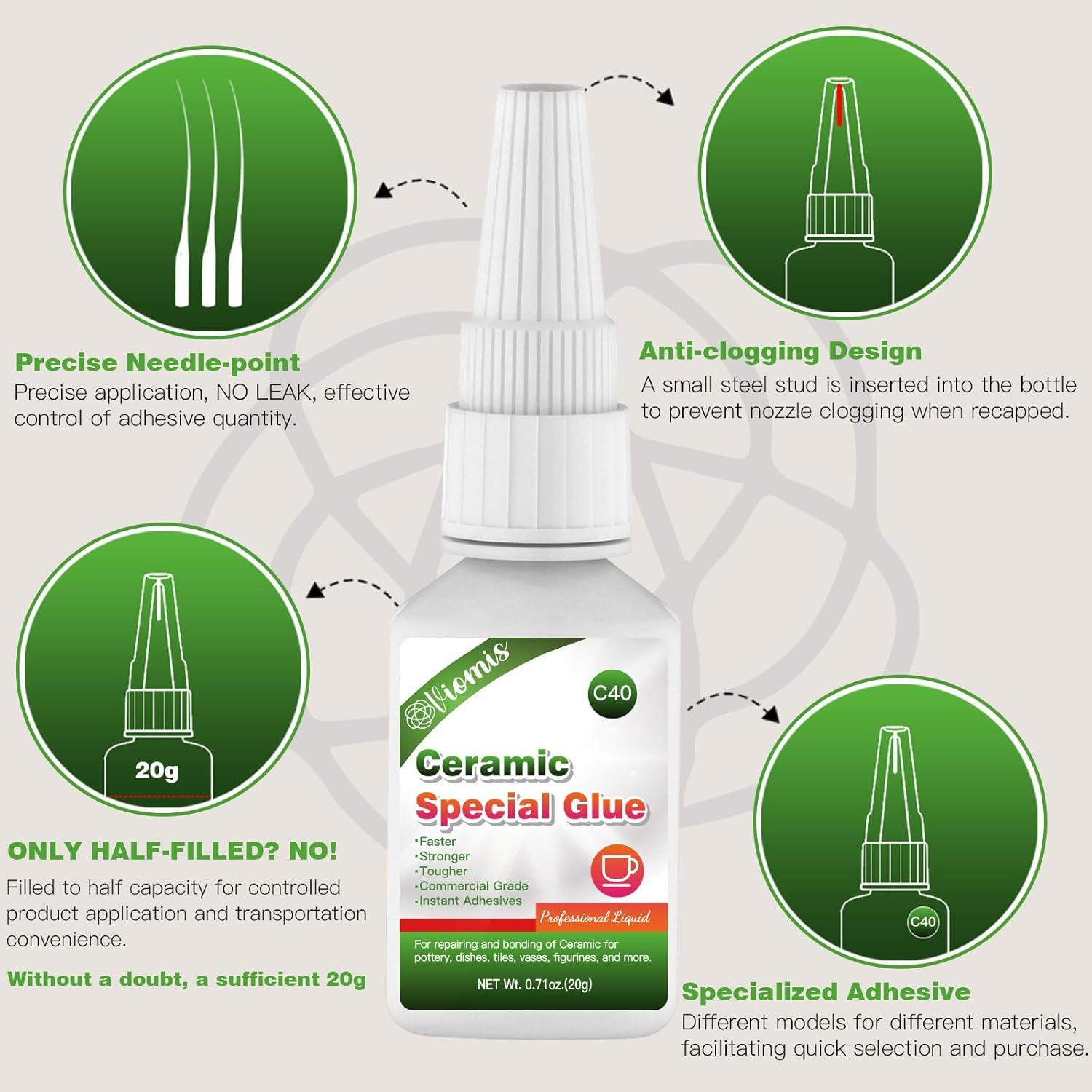 Pegamento Cerámico Viomis 20g - Rápido, Impermeable y Fuerte