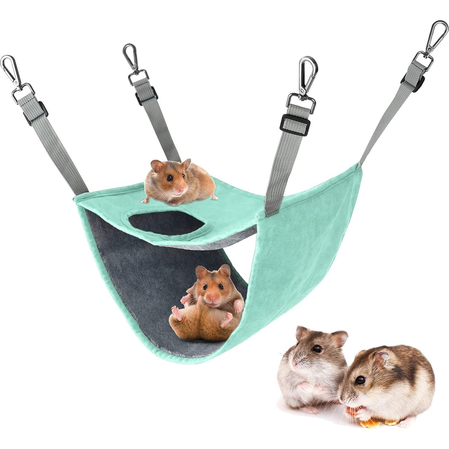 Hamaca Colgante Petmolico para Hámster y Ratas 27.9x21.1cm Verde