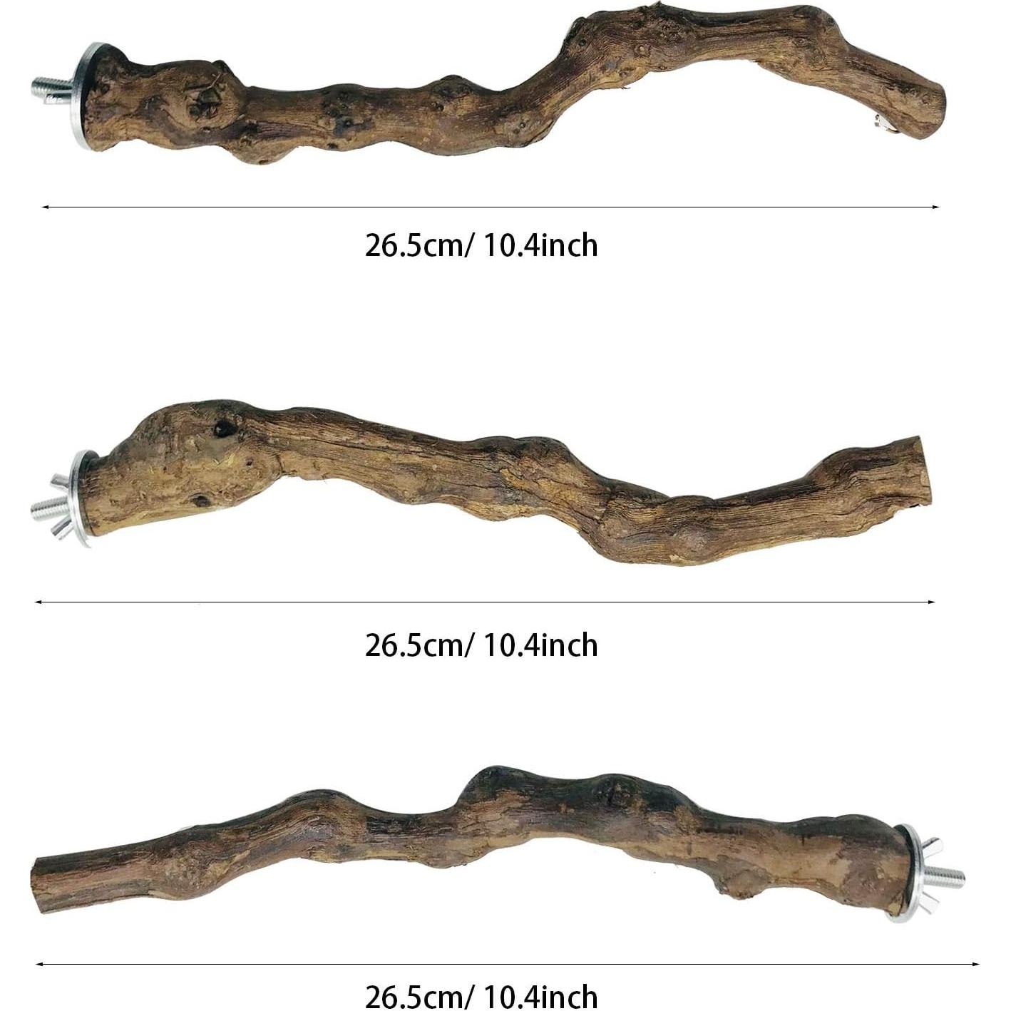 Palo de Pie para Aves Clais - Juguetes de Madera Natural 5 PCS