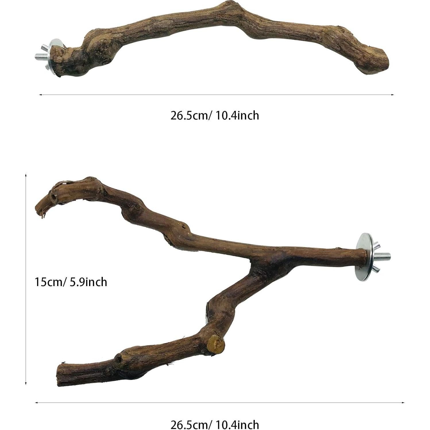 Palo de Pie para Aves Clais - Juguetes de Madera Natural 5 PCS