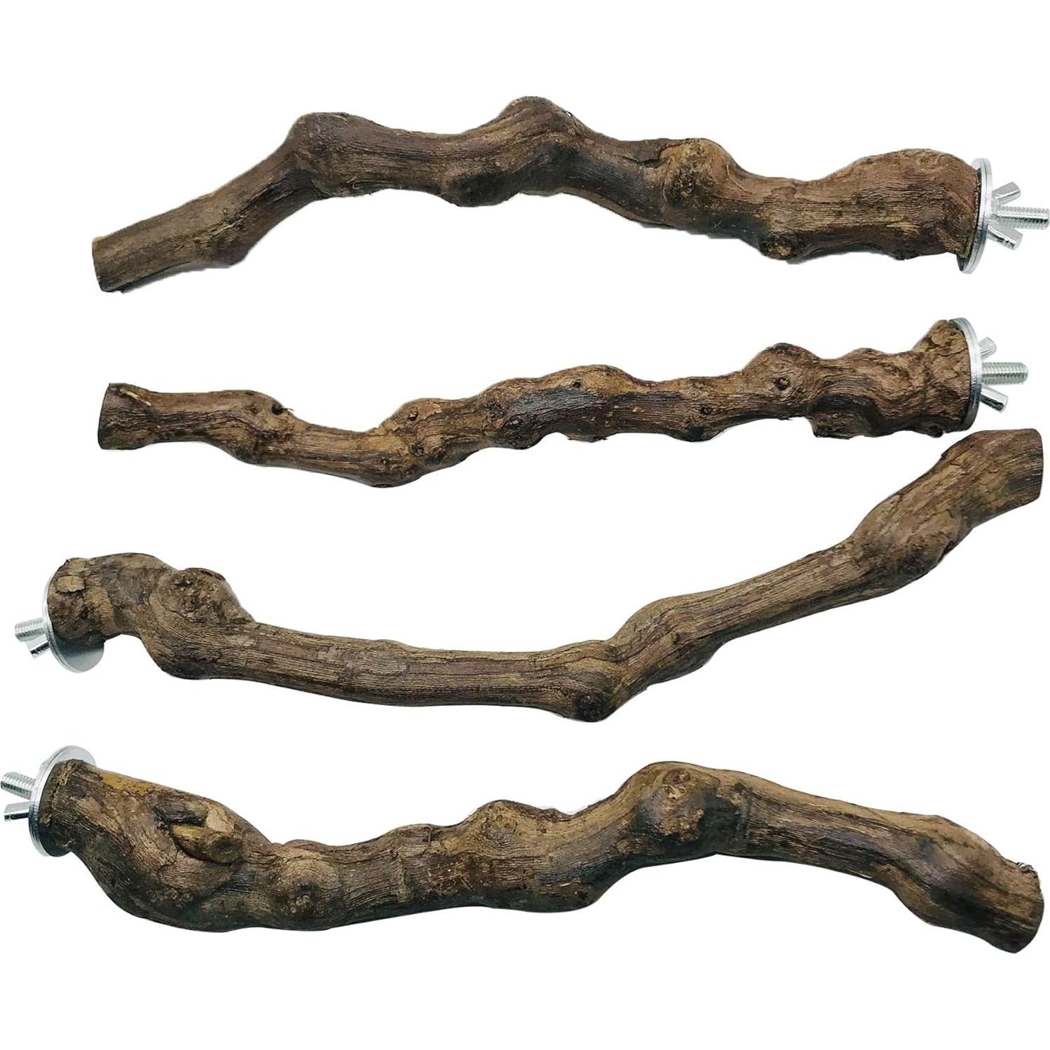 Palo de Pie para Aves Clais - Juguetes de Madera Natural 5 PCS