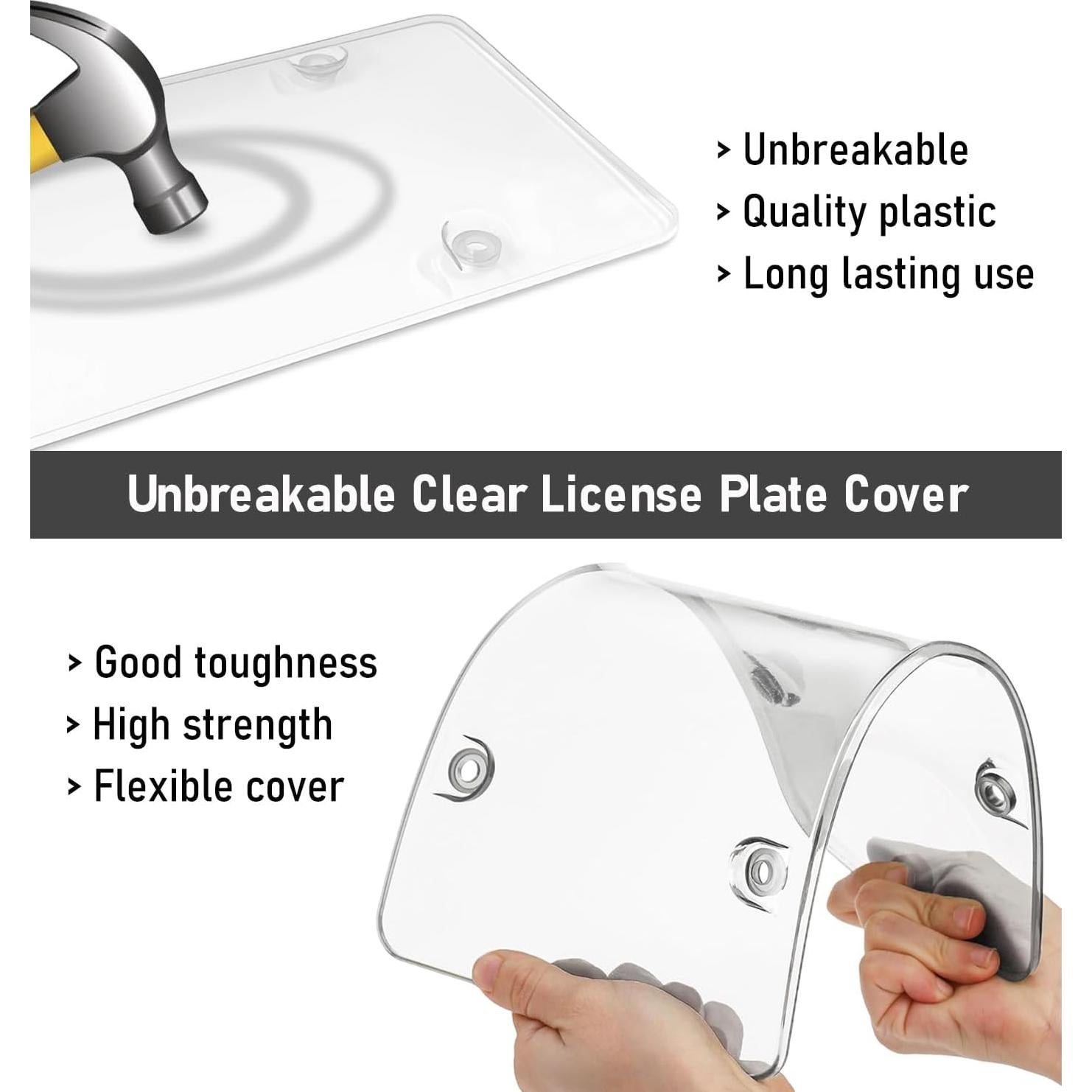 Paquete de 2 Cubiertas Transparentes KLSKKJ para Placas de Licencia