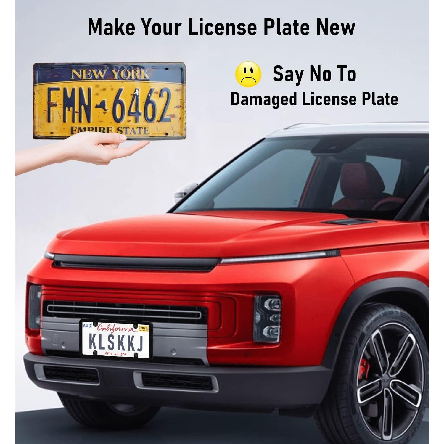 Paquete de 2 Cubiertas Transparentes KLSKKJ para Placas de Licencia