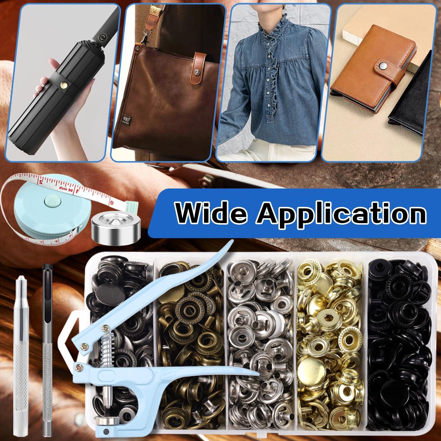 Kit de Botones a Presión XRIHSNAVI 15mm Acero Inoxidable 510 PCS