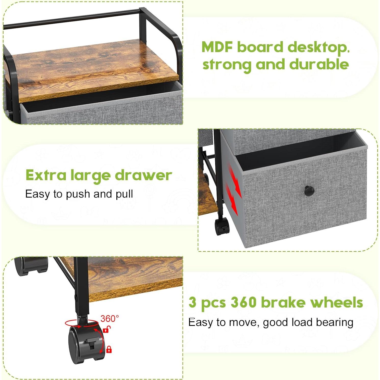 Carrito Organizador de Pañales Cidaziya 3 Niveles Gris