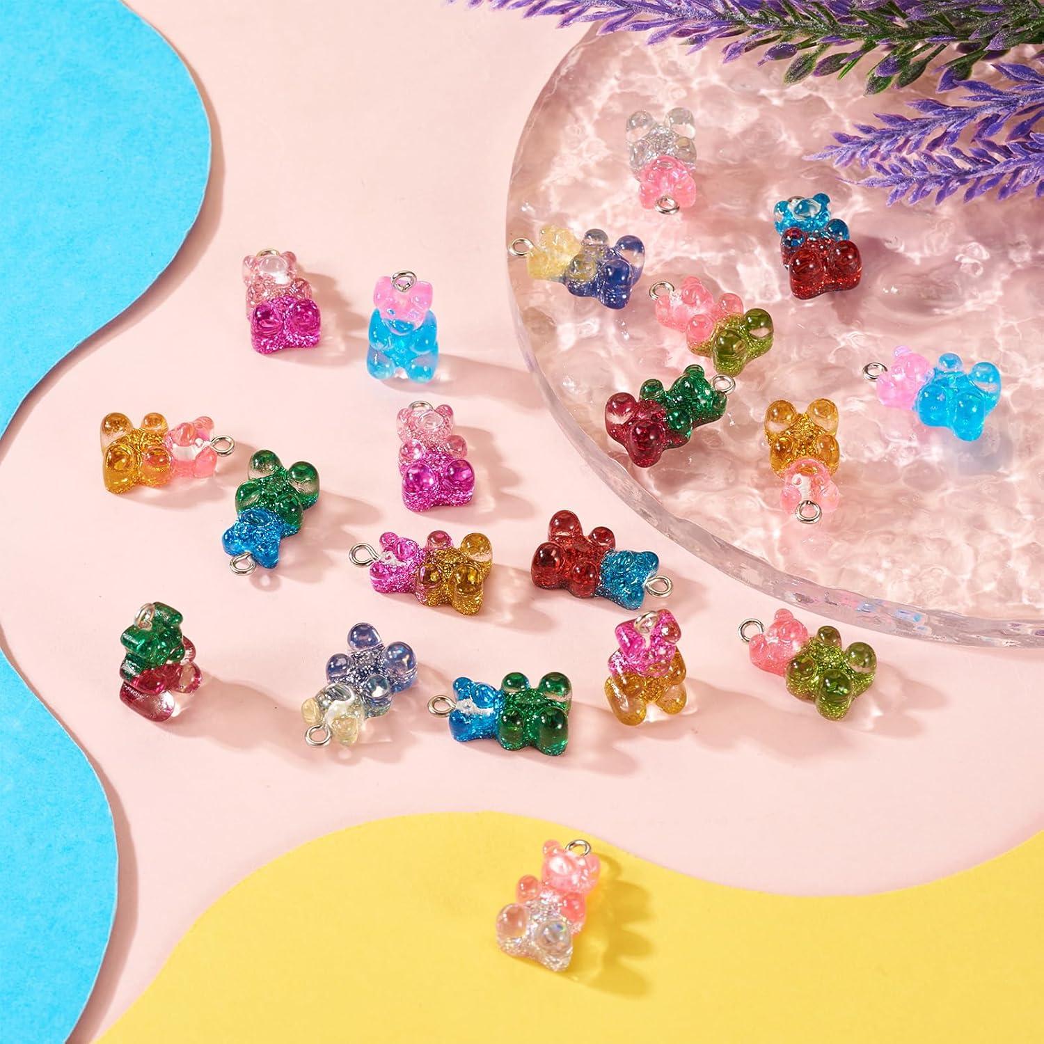 20 Piezas Encantos de Oso de Resina Gummy Bear 10 Colores