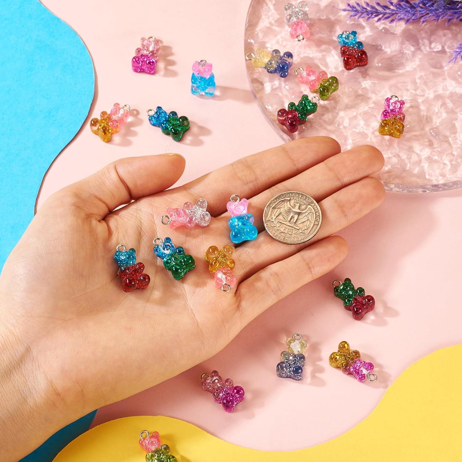 20 Piezas Encantos de Oso de Resina Gummy Bear 10 Colores